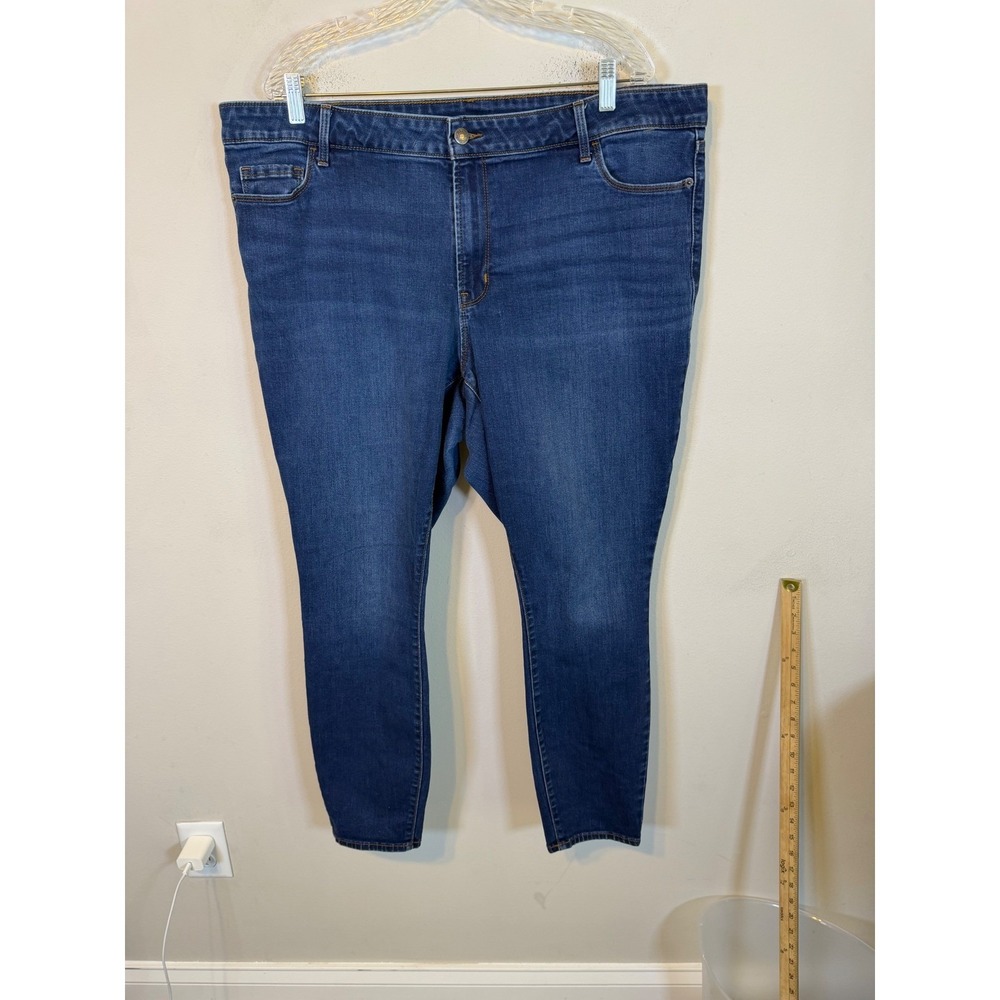 Old Navy Womens Jeans Pop Icon Skinny Mid-Rise Dark Wash Blue 22